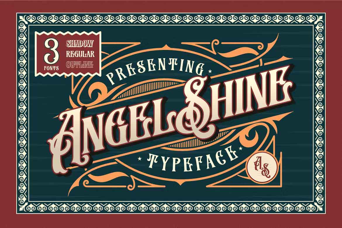 Пример шрифта Angel Shine Line